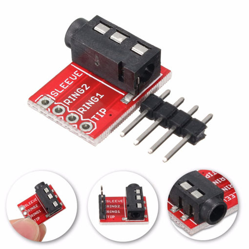 Picture of 3.5mm Plug Jack Stereo TRRS Headset Audio Socket Breakout Board Extension Module