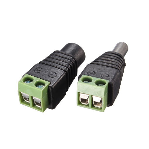 Immagine di 1 pairs DC Connector Male Female 5.5mm For LED Strip Light CCTV Camera