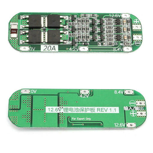Immagine di 3S 20A Li-ion Lithium Battery 18650 Charger PCB BMS Protection Board 12.6V Cell