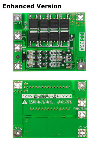 Immagine di 3 Series 11.1V 12.6V 18650 Lithium Battery Protection Board and Strip Equalization 30A