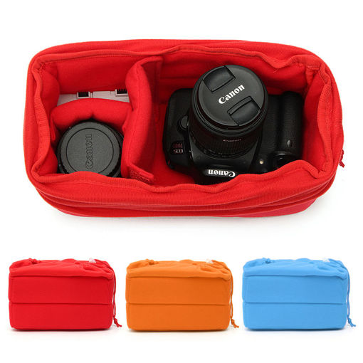 Immagine di Padded Shockproof DSLR SLR Camera Insert Bag Protect Case Pouches For Canon For Nikon For Sony