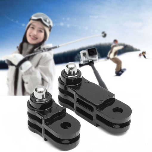 Picture of 2Pcs Black Long and Short Straight Joint Adapter for Gopro Hero 5 4 3 Plus 3 2 1 Camera