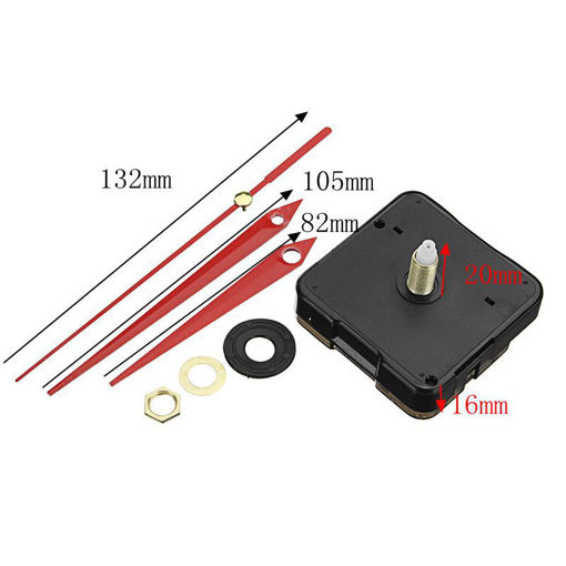 Picture of 20mm Shaft Length DIY Red Triangle Hands Silent Quartz Wall Clock Movement Mechanism For Replacement