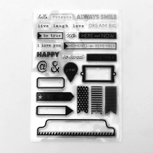 Picture of Flag Words Silicone Transparent Rubber Seal Stamp for Scrapbook Photo Album Account Diary Decor