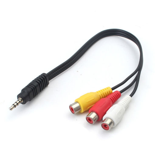 Immagine di 3.5mm Mini AV Male To 3 RCA Female Audio Video Cable Stereo Jack Adapter Cord