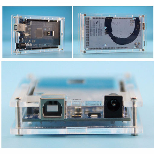 Immagine di Transparent Acrylic Case Shell Enclosure Protective Box For Arduino MEGA 2560 R3