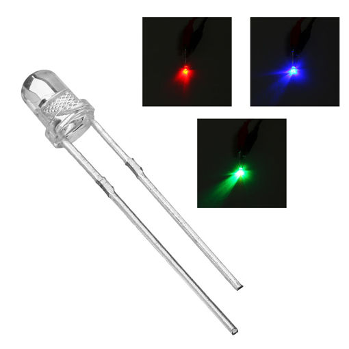 Picture of 100Pcs F3 3mm Slow Flash RGB Rainbow Multi Color Light Emitting Diode Round LED Full Color
