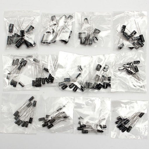 Picture of Total 130Pcs 13 Values Each 10Pcs 0.1uf-470uf Electrolytic Capacitor Assortment Set