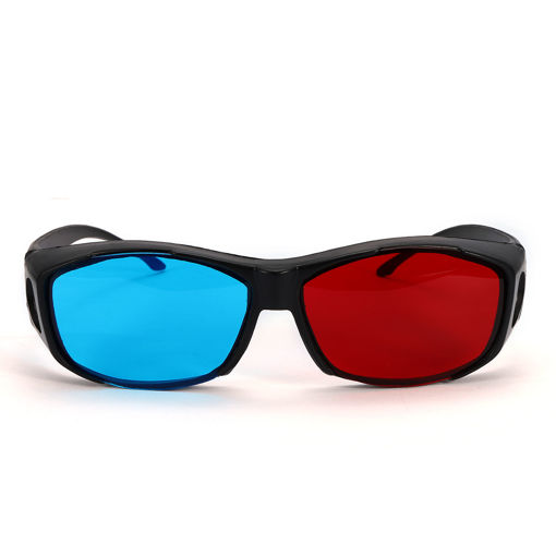 Immagine di Red Blue 3D Glasses Black Frame For Dimensional Anaglyph Movie Game DVD Projector