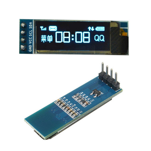 Picture of 2Pcs Geekcreit 0.91 Inch 128x32 IIC I2C Blue OLED LCD Display DIY Oled Module SSD1306 Driver IC