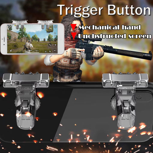 Picture of S10 Mobile Game Controller Shooter Button Six Finger Aiming Fire Trigger Button for Phone for PUBG