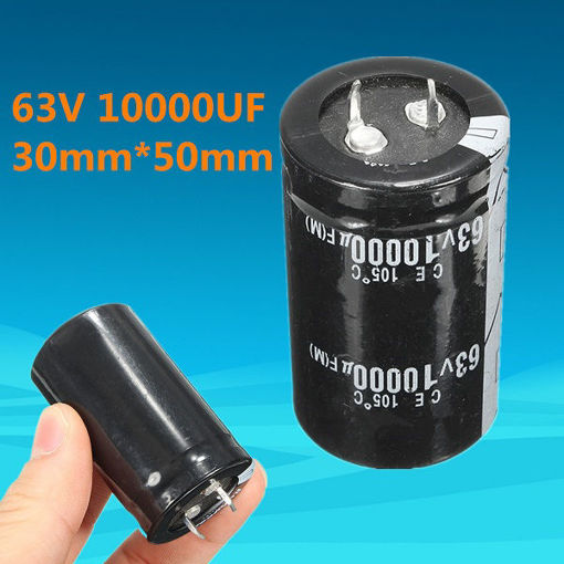 Immagine di 63V 10000UF 105 High Frequency Temp Electrolytic Capacitor 30mm x 50mm Long Life