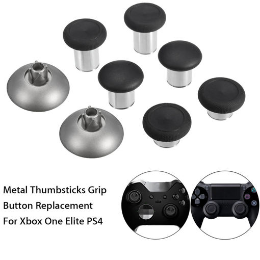 Immagine di 10Pcs Metal Controller Thumbsticks Buttons Grip Mod Replacement Kit For Xbox one Elite For Sony Playstation 4 PS4 Gamepad