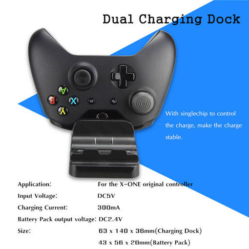 Immagine di Dual USB Charging Dock Controllers Charger With Batteries For X One