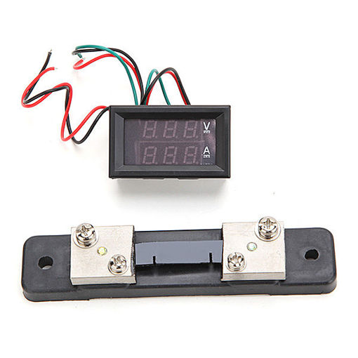 Immagine di Mini Digital Blue + Red Led DC Current Meter Voltmeter With Ampere Shunt