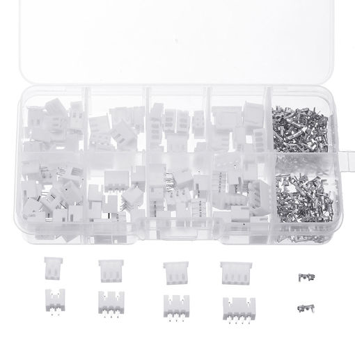 Picture of 750Pcs 2.54mm XH2.54 2p 3p 4 Pin Connector Plug+Straight Needle+Terminal Socket Header Wire Adaptor