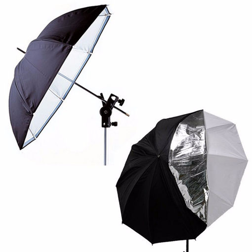 Immagine di 33 Inch Photography Studio Umbrella Double Layer Reflective Translucent