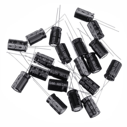 Picture of 60Pcs High Frequency Low Impedance 25V 1000uF 10*13MM Aluminum Electrolytic Capacitor 1000uf 25v 25V1000uf