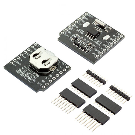Picture of 5Pcs RobotDyn RTC DS1307 Real Time Clock Battery Shield With Pin Headers Set