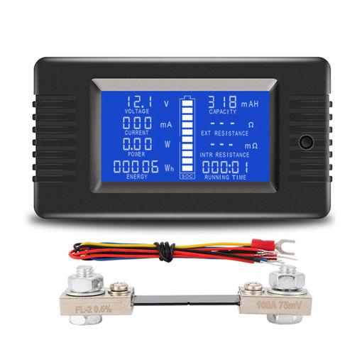 Immagine di PZEM-015 Battery Tester DC Voltage Current Power Capacity Internal And External Resistance Residual Electricity Meter With 100A Shunt