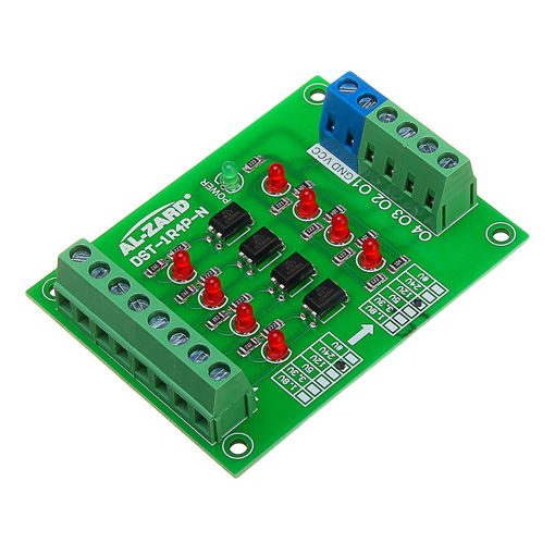 Picture of 3pcs 24V To 12V 4 Channel Optocoupler Isolation Board Isolated Module PLC Signal Level Voltage Converter Board 4Bit