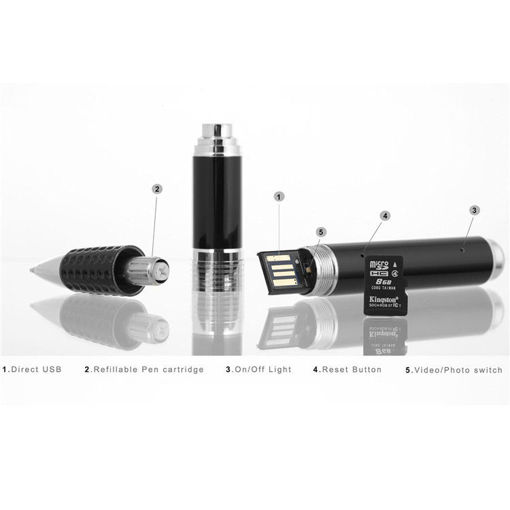 Picture of 1080P USB Video Recorder Pen Hidden Lens Take Photo Audio Mini Camera Support up to 32GB TF Card