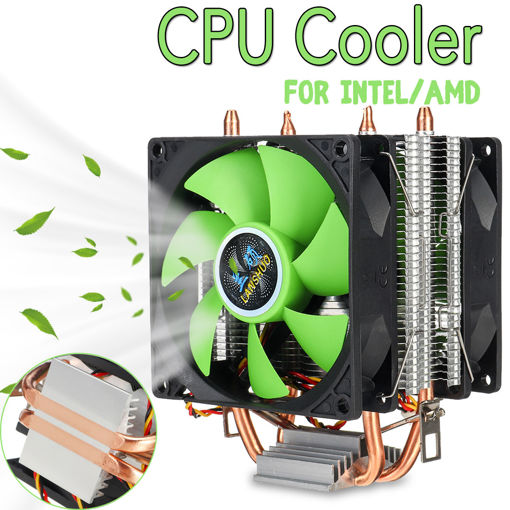 Immagine di 90mm 3Pin CPU Cooler Heatsink Quiet Fans For Intel LGA775/1156/1155 For AMD/AM2/AM3 Dual-sided Fan