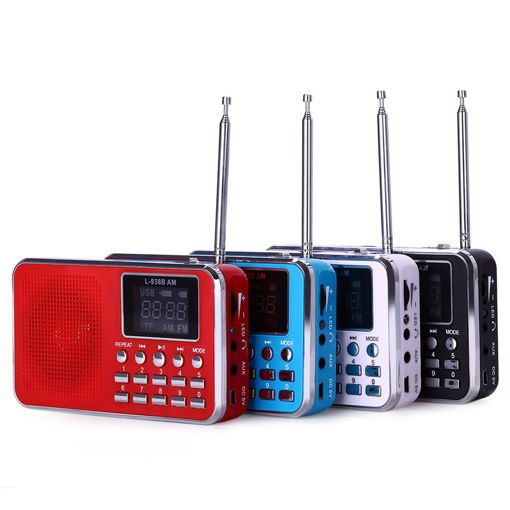 Picture of L-938B AM FM AM Mini Radio Digital LCD Speaker MP3 Music Player AUX USB TF with LED Light