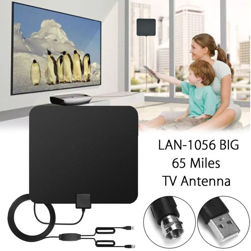 Picture of Digital TV Antenna 65 Miles Range 1080P Amplified Booster HDTV UHF VHF FM