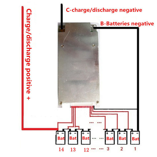 Immagine di 14S 45A 52V Li-ion 18650 Lithium Battery Protection Board Cell Balance Module