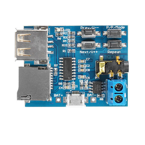 Immagine di 10Pcs MP3 Lossless Decoder Board With Power Amplifier Module TF Card Decoding Player