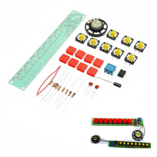Picture of 5pcs DIY NE555 Electronic Piano Organ Keyboard Module Kits With Battery Box And Button Cap Parts