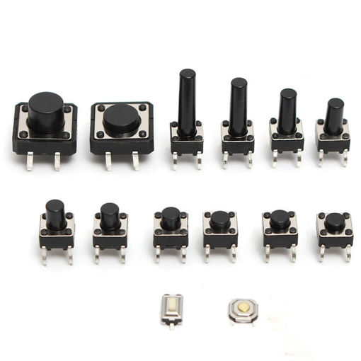 Picture of 700pcs 14 Types Momentary Tact Tactile Push Button Switch SMD Assortment Kit Set
