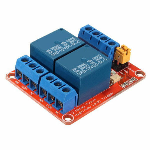 Picture of 10Pcs 12V 2 Channel Relay Module With Optocoupler Support High Low Level Trigger For Arduino