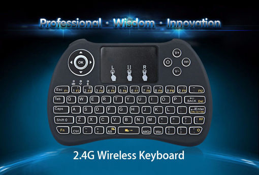 Picture of H9 Wireless QWERTY White Backlit 2.4GHz Touchpad Keyboard Air Mouse For TV Box MINI PC