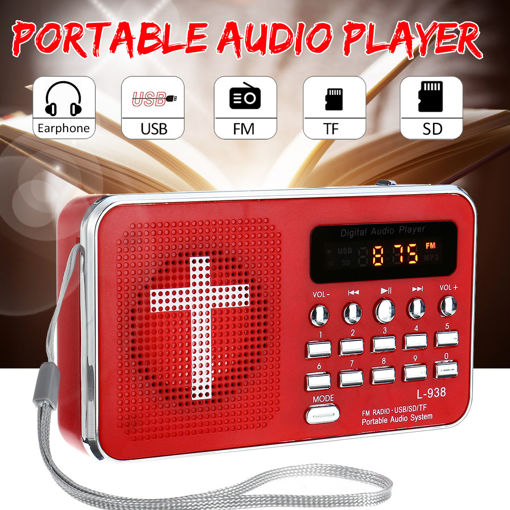 Immagine di Bible AUX U-disk TF SD Card Audio MP3 Music Player Portable Mini FM Radio Speakers For Elders Gift