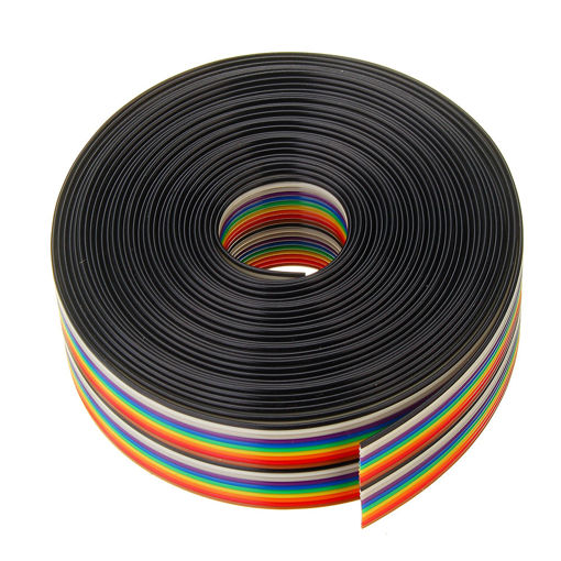 Immagine di 5pcs 5M 1.27mm Pitch Ribbon Cable 20P Flat Color Rainbow Ribbon Cable Wire Rainbow Cable