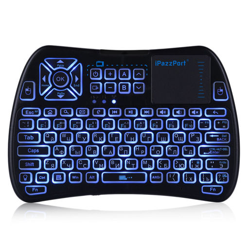 Picture of iPazzPort KP-810-61-RGB Russian Three Color Backlit Mini Keyboard Touchpad Airmouse