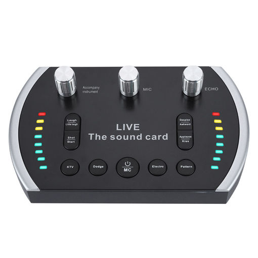 Immagine di F8 Universal Live Broadcast Sound Card Intelligent Voice Control Audio External USB Headset Microphone for Mobile PC