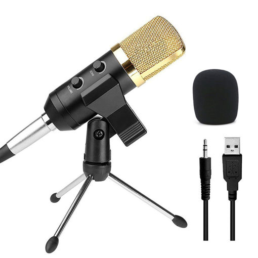 Immagine di Audio Dynamic USB Condenser Sound Recording Vocal Microphone Mic With Stand Mount