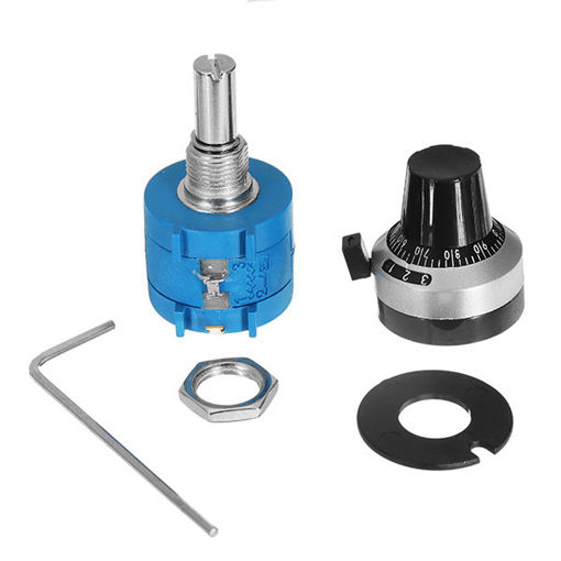 Immagine di 5pcs 3590S-2-502L 5K Ohm 2W Multi Turn Potentiometer With 10 Turns Counting Dial Rotary Knob Set