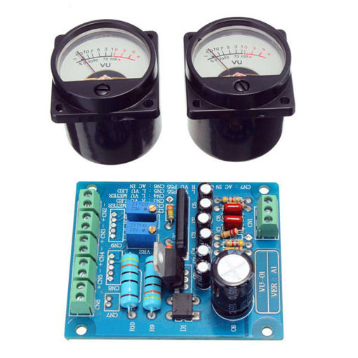 Immagine di 2Pcs VU Meter Warm Backlight Recording + Audio Level Amp With Driver Board