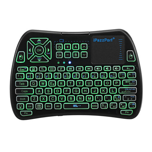 Picture of iPazzPort KP-810-61-RGB German Three Color Backlit Mini Keyboard Touchpad Airmouse