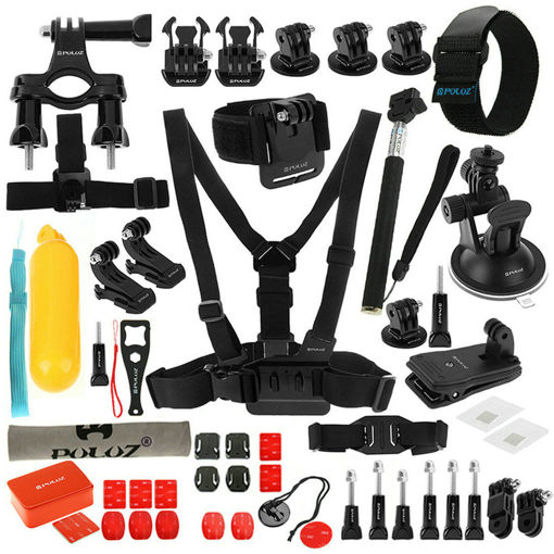 Immagine di PULUZ PKT16 53 in 1 Accessories Combo Kit Stand Mount Bag Screw for Action Sportscamera