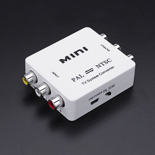 Picture of Mini PAL to NTSC NTSC to PAL P/N RCA Dual-Way Format TV Video System Converter Composite