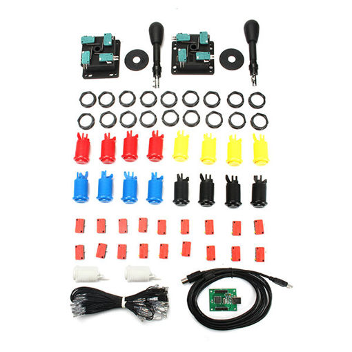 Immagine di Arcade Parts Bundles Kit with American Joystick Push Button Micro Switch 2 Player USB Board