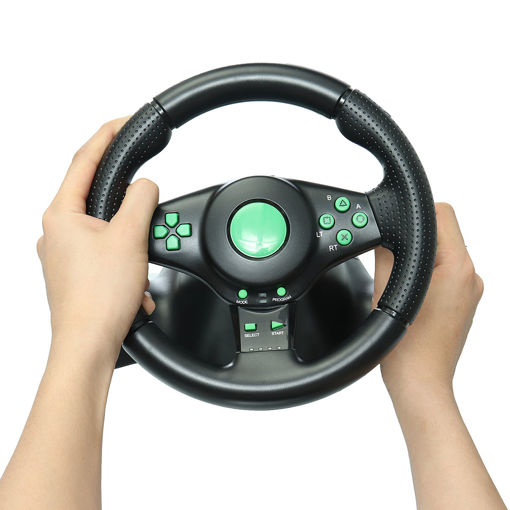 Immagine di Racing Game Steering Wheel for XBOX 360 Game Console PS2 for PS3 PC Vibration Car Steering-Wheel with Pedals