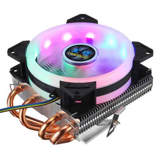 Immagine di CPU Cooler 4 Heatpipes 90mm 4Pin LED RGB Cooling Fan for LGA 775/1155/1151/1150/1366 AMD