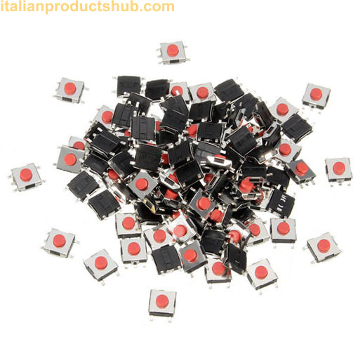 Immagine di 100Pcs 5 Pin Tactile Push Button Switch Tact Switch 6 X 6 X 3.1mm SMD