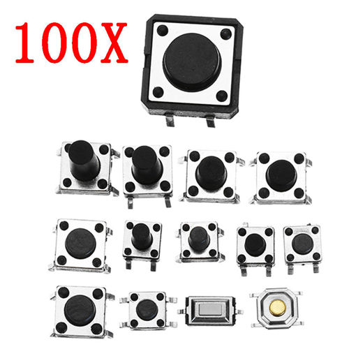 Immagine di Total 1200pcs Tactile Tact Mini Push Button Switch Packet Micro Switch Bags 12 Types Each 100pcs